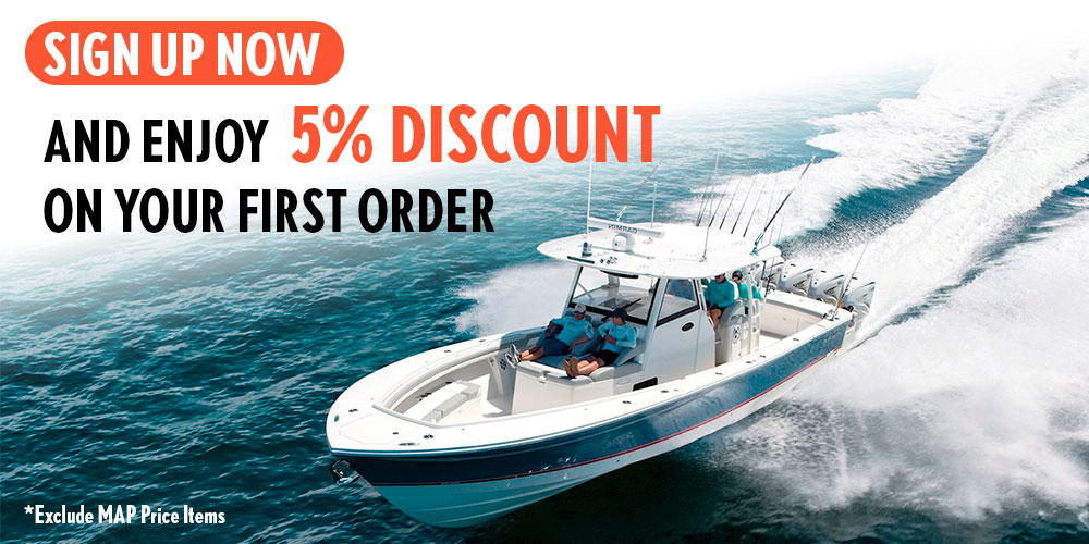 Sign up discount, marine supplies, boat shop